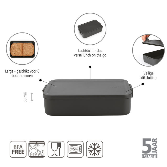 Brabantia Make & Take Lunchbox Large - Kunststof - Dark Grey