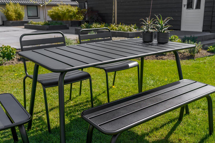 Metalen picknickset Max 150 cm zwart  3-delig
