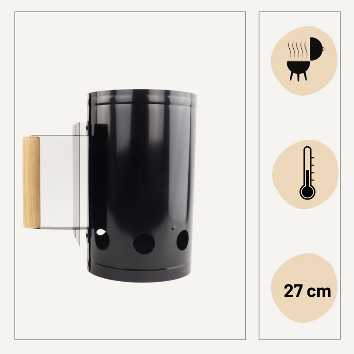 Orange85 Brikettenstarter BBQ Kolen Starter Zwart Barbecue 27x17x27...
