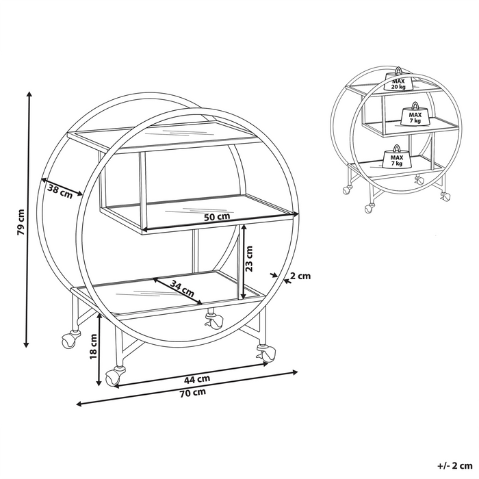 Beliani - COLTON - Keukentrolley - Goud - IJzer
