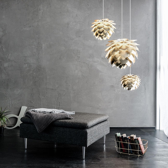 Umage Silvia Mini hanglamp brushed brass - met koordset wit - Ø 32 cm