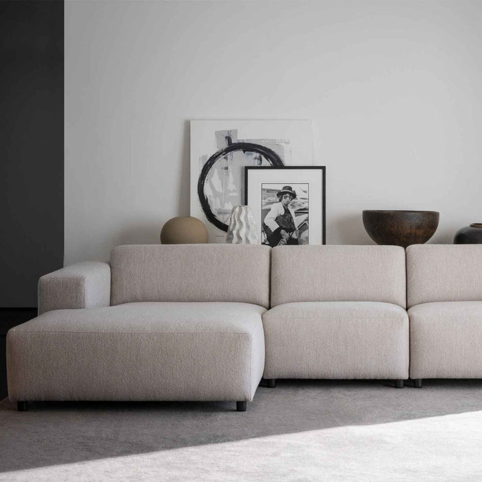 Rowico Home Willard 4-zits Hoekbank Links - Lichtbeige Stof