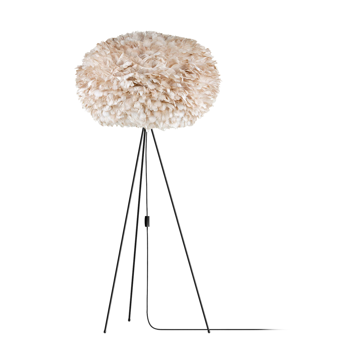 Umage Eos X-large vloerlamp light brown - met tripod zwart - Ø 75 cm
