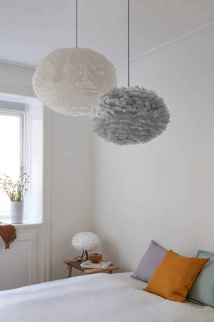 Umage Eos Medium hanglamp light grey - met koordset zwart - Ø 45 cm