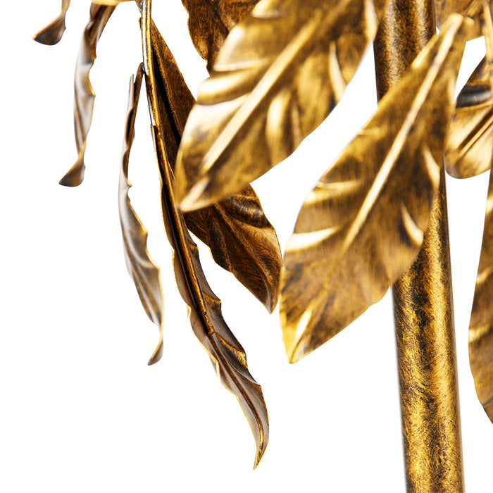 QAZQA Vintage vloerlamp antiek goud met kap groen - Linden