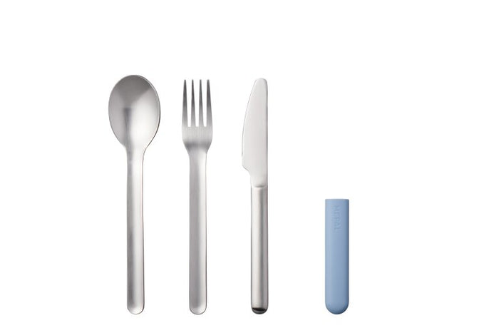 Bestekset Bloom 3-delig - Nordic blue