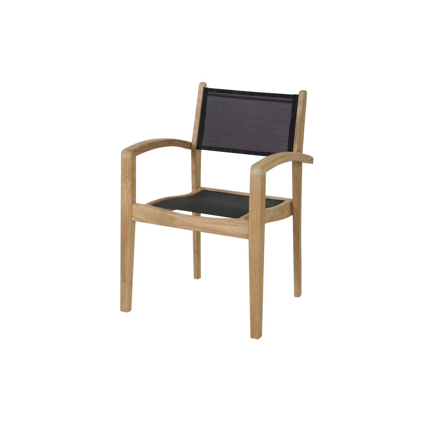 WOOOD Tuinstoel Buiten Caldo - Teak - Naturel|Zwart - Set van 4