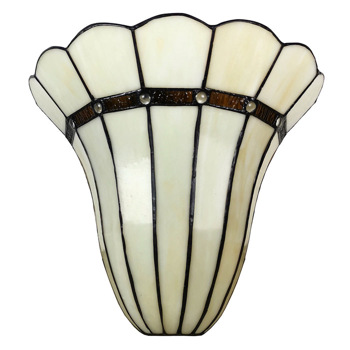 Clayre & Eef Wandlamp Tiffany  28x18x33 cm Beige Ijzer Glas Muurlamp