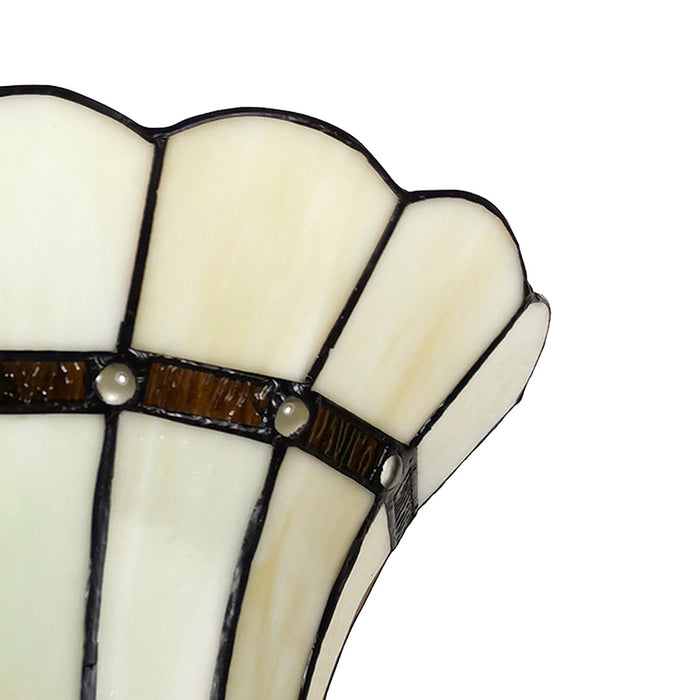 Clayre & Eef Wandlamp Tiffany  28x18x33 cm Beige Ijzer Glas Muurlamp