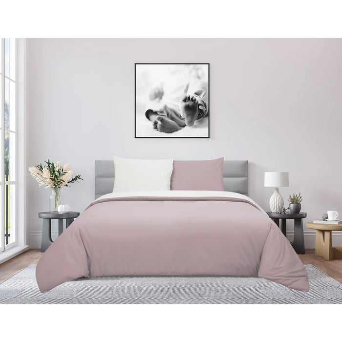 Dekbedovertrek My Luxe. percal katoen 240x200|220 - roze wit