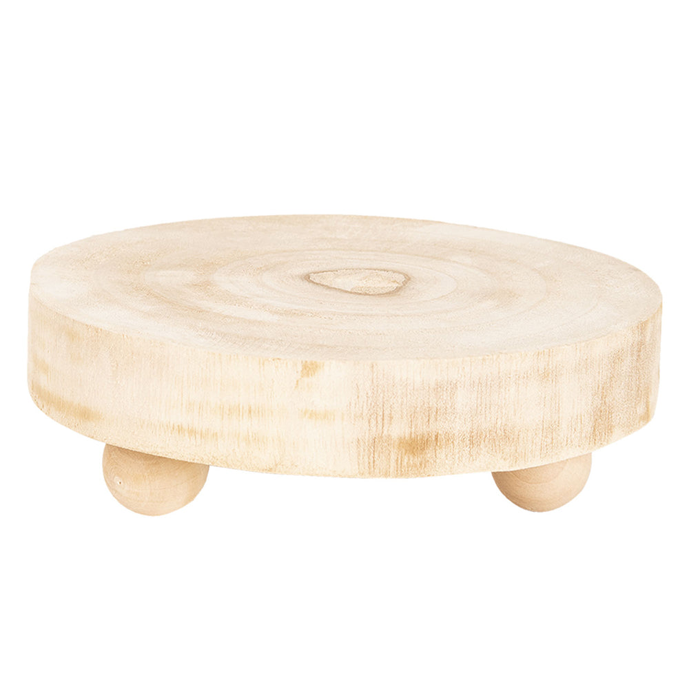 Clayre & Eef Onderzetters Pannen  Ø 18 cm Beige Hout Rond