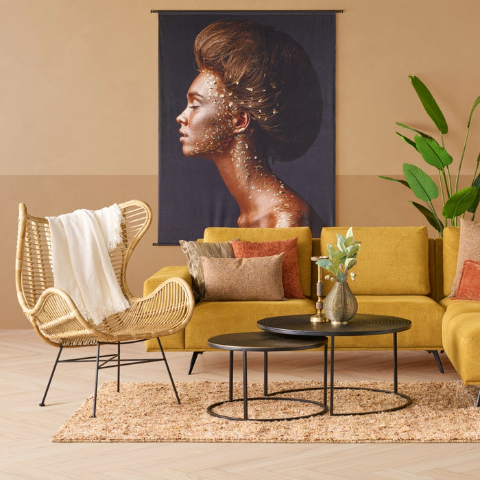 Woonexpress Fauteuil Wilton - Beige - Rotan - 80x110x81cm (BxHxD)