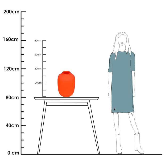 Vase The World Artic M Neon orange Ø25 x H35 cm