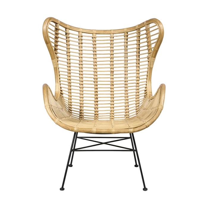 Woonexpress Fauteuil Wilton - Beige - Rotan - 80x110x81cm (BxHxD)
