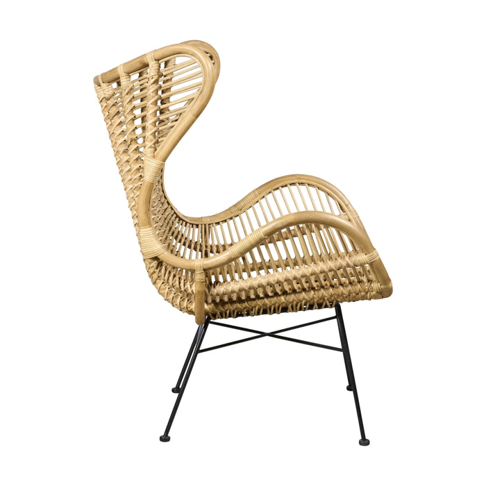 Woonexpress Fauteuil Wilton - Beige - Rotan - 80x110x81cm (BxHxD)