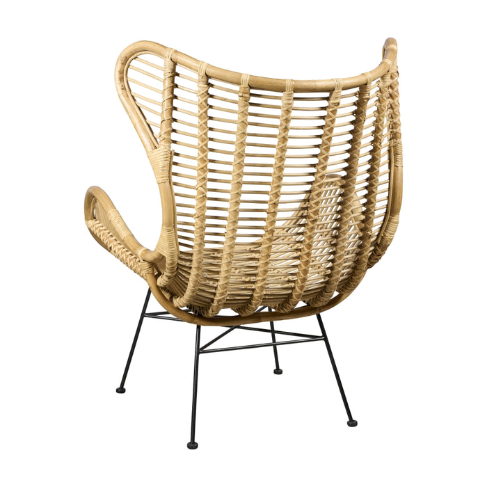 Woonexpress Fauteuil Wilton - Beige - Rotan - 80x110x81cm (BxHxD)