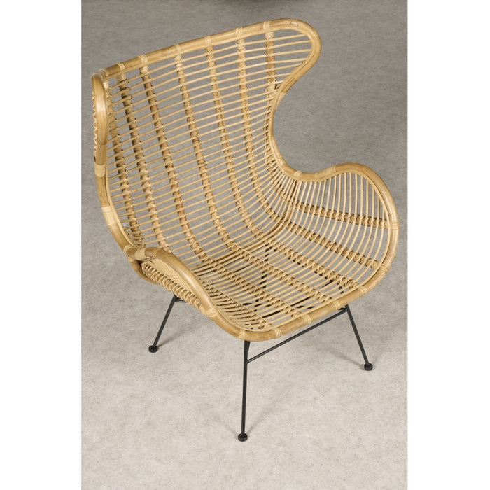 Woonexpress Fauteuil Wilton - Beige - Rotan - 80x110x81cm (BxHxD)