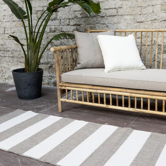 Eva Interior Loper Buitenkleed Stripes - Bruin|Grijs  - 80 x 250cm