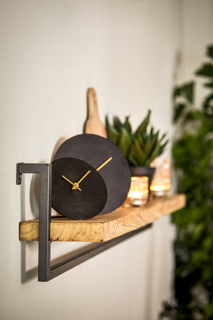 Light & Living - Klok LICOLA - 15x0.5x15cm - Zwart