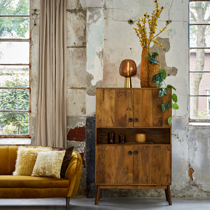 Light&living Tafellamp Ø22x40 cm MAYSONY glas bruin+brons