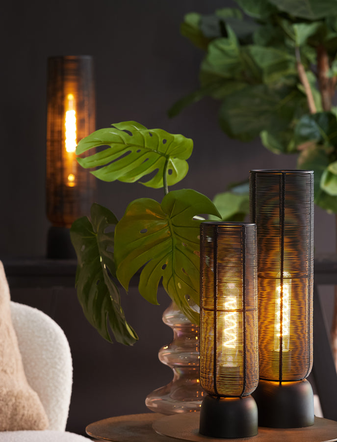 Light & Living - Tafellamp LEZUZA - Ø11x39.5cm - Zwart