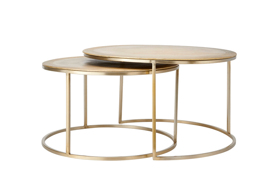 Light&living Salontafel S|2 Ø65x39+Ø75x45 cm TALCA licht goud