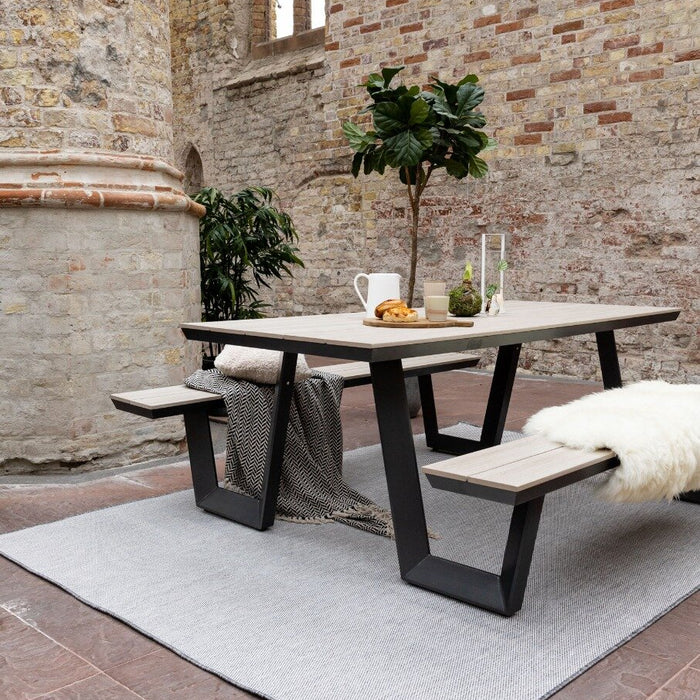 EVA Interior - Buitenkleed Mono - Grijs|Wit -200 x 290 cm - (L)