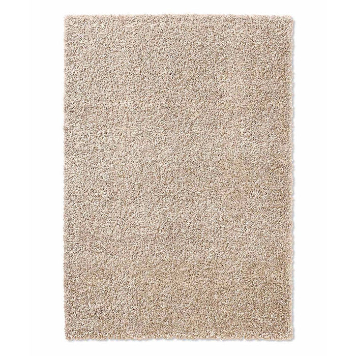 Tapeso Vierkant hoogpolig vloerkleed effen Classic - beige - 150x150