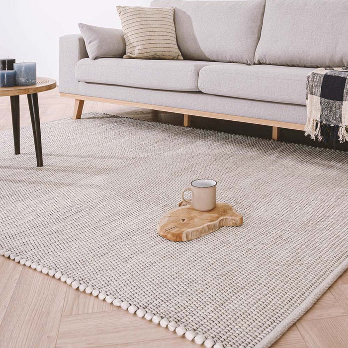 Nordic Weavers Wollen vloerkleed Lett - wit - 200x290 cm