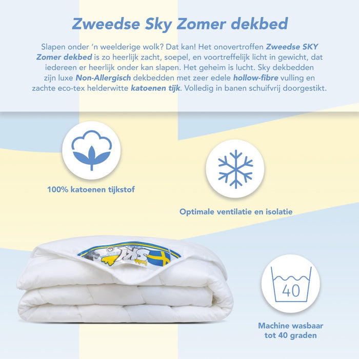 Swedish Sky Luxe Non-Allergisch Wasbaar Zomer dekbed 240x200cm