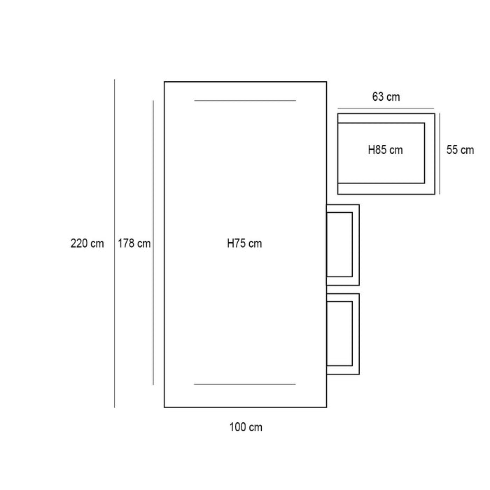 Garden Impressions Ross tuinset 7-delig zwart - Braga tuintafel