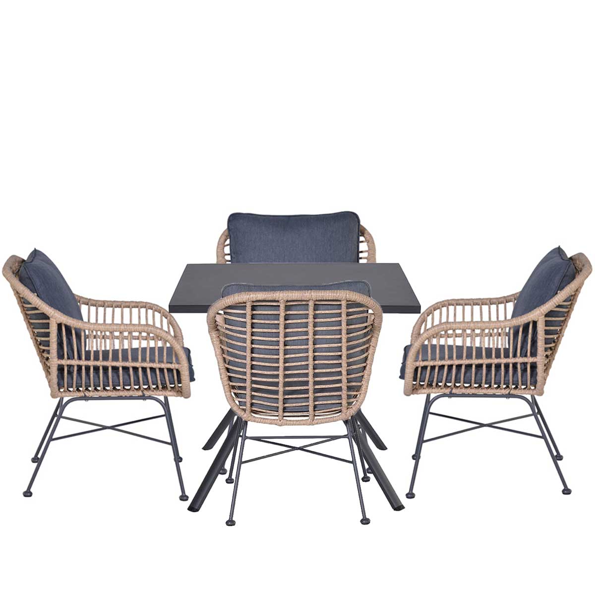 Garden Impressions Lucas tuinset 5-delig bruin - Rimini tuintafel