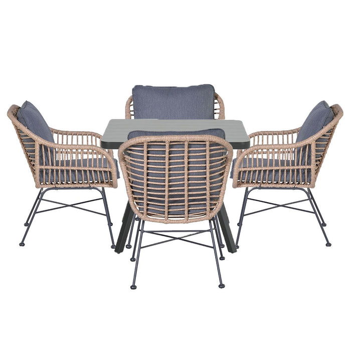 Garden Impressions Lucas tuinset 5-delig - Mina tafel 90x90 cm