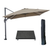 Garden Impressions parasol 300x300 d. grijs|taupe + voet en hoes