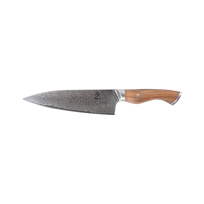 Homizu Baranoki koksmes - 20cm - VG-10 damascus mes|rozenhout - bruin