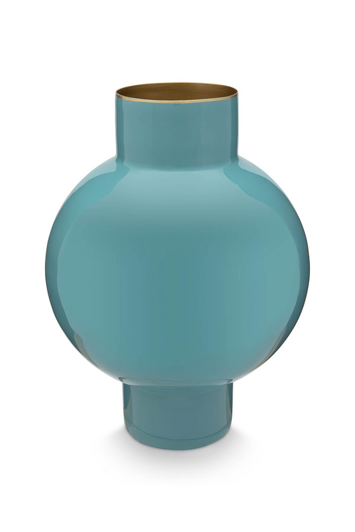 Pip Studio Metalen Vaas - Bloemenvaas - Zeegroen - 18x24cm