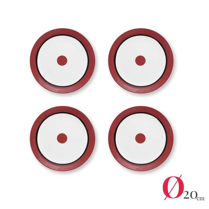 vtwonen Ontbijtborden - Circles - Rood - Set van 4