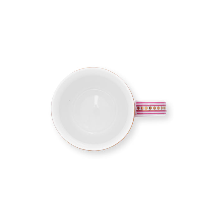 Pip Studio Koffiekoppen - Flower Festival Donker Roze - 145ml - 4 St.