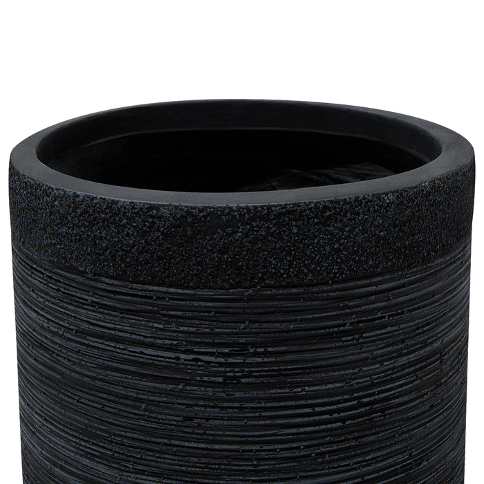 Beliani - SAMOS - Bloempot - Zwart - 26 cm - Klei-vezelmengsel