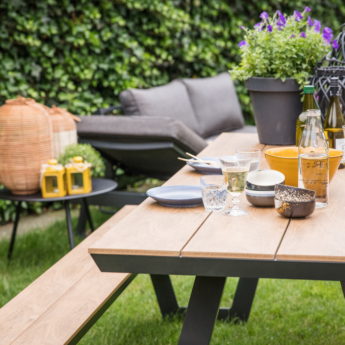 Lesli Living Arezzo picknickset rechthoek polywood teaklook