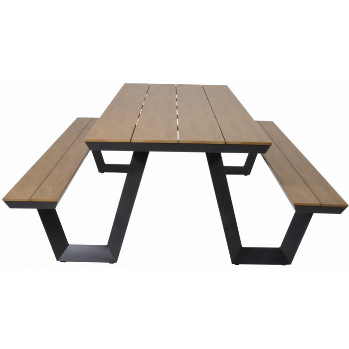 Lesli Living Arezzo picknickset rechthoek polywood teaklook