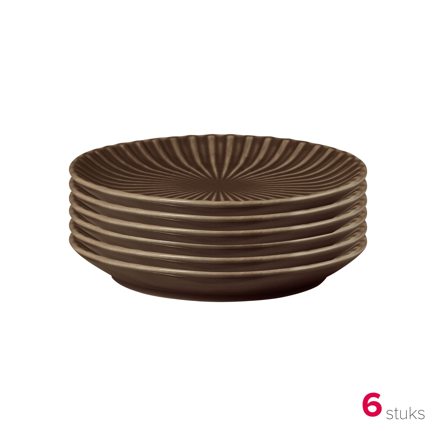 vtwonen Borden - Bruin - Ø 12cm - Set van 6 Kommen