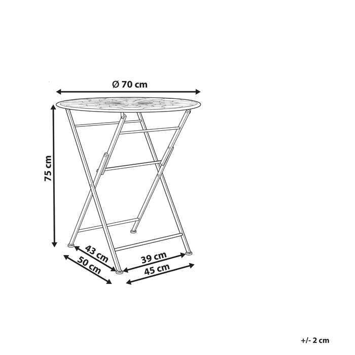 Beliani - SCARIO - Tuintafel - Rood - IJzer