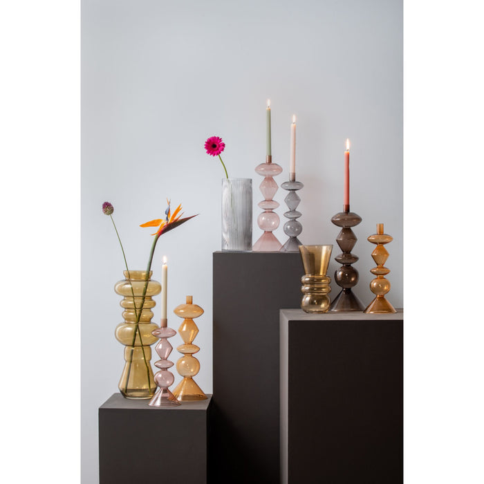 present time - Kandelaar Totem - Geel - 12,5x12,5x33cm