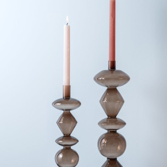 present time - Kandelaar Totem - Bruin - 12,5x12,5x33cm