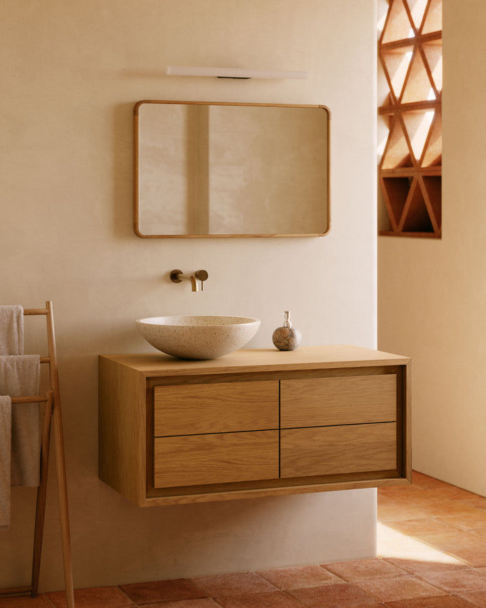 Kave Home - Badkamermeubel Kenta van massief teakhout met natuurlijke