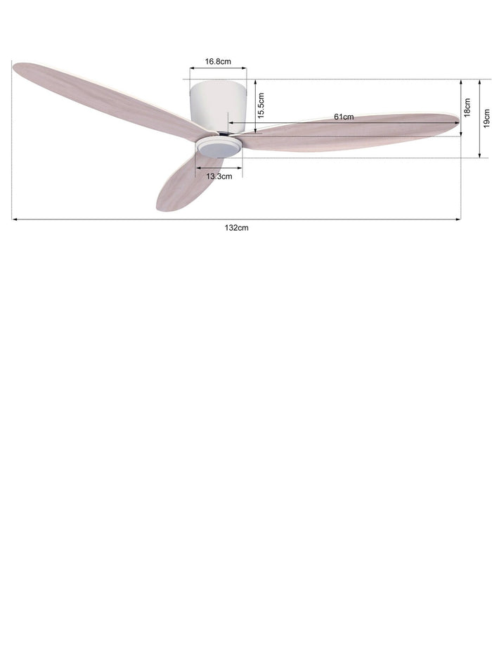 Lucci Air Plafondvenmtilator Airfusion Radar  Wit - Eiken Ø 132 cm