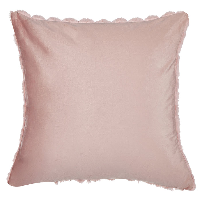 Beliani - PURSLANE - Set van 2 kussens - Roze - 43 x 43 cm - Nepbont