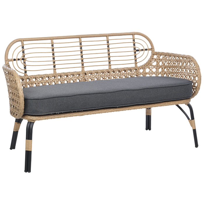 Beliani - PRATELLO - Tweezitsbank - Natuurlijk - PE rotan