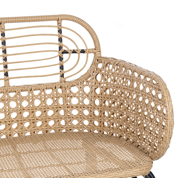 Beliani - PRATELLO - Tweezitsbank - Natuurlijk - PE rotan